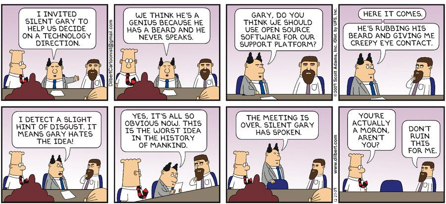 Dilbert and the silent Gary comic